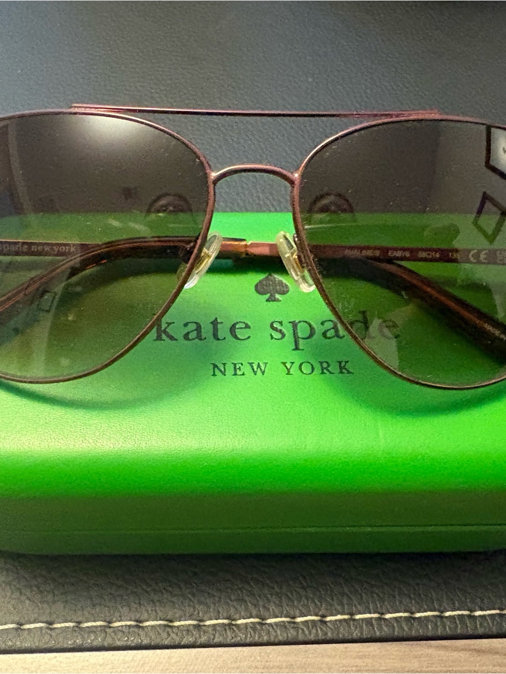 kate spade Avaline/S Rose Gold Aviator Sunglasses with Brown Tinted Lenses